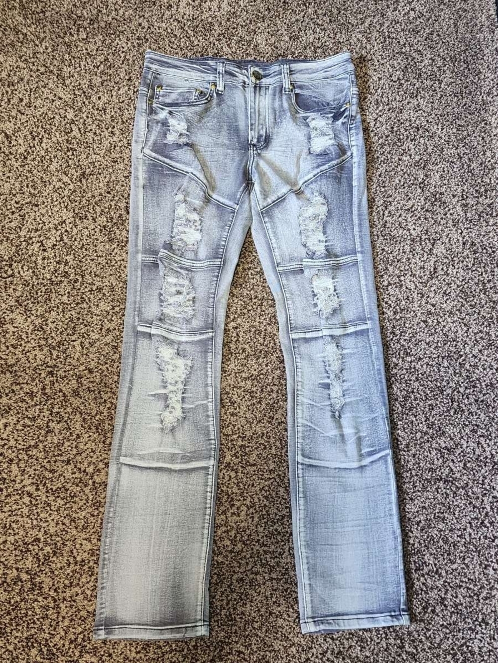 Light Grey distressed skinny jeans Argonaut Brand